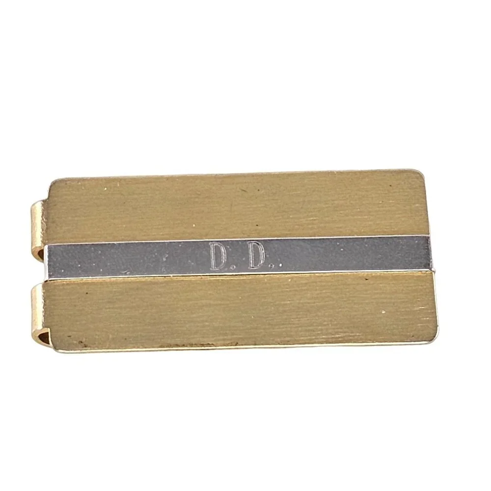 Vintage Anson Money Clip Monogrammed DD Gold Tone Silver Stripe